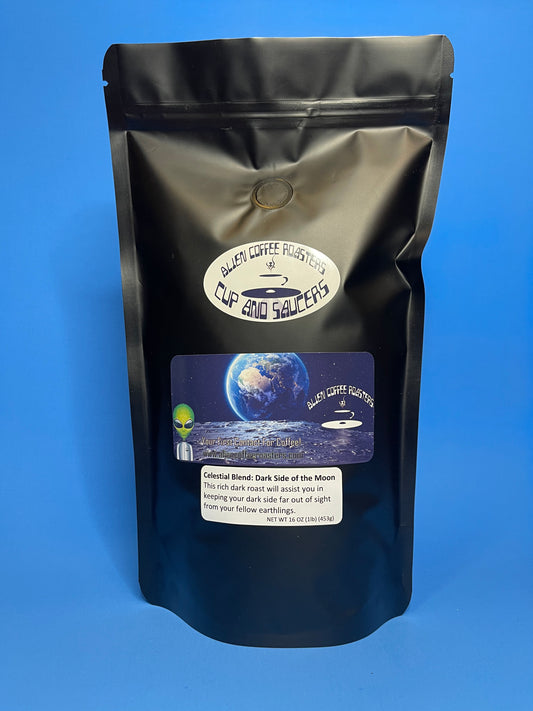 Dark roast alien coffee bean blend