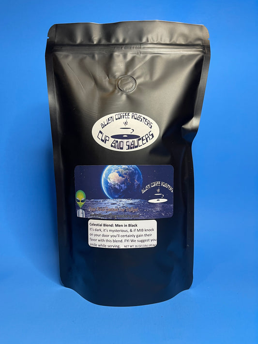 Dark roast alien coffee bean blend