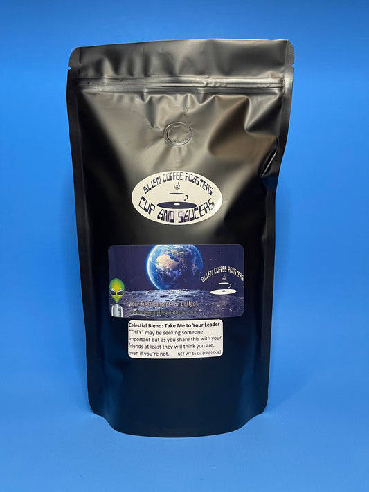 Medium roast alien coffee bean blend