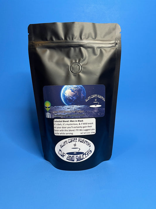 Dark roast alien coffee bean blend