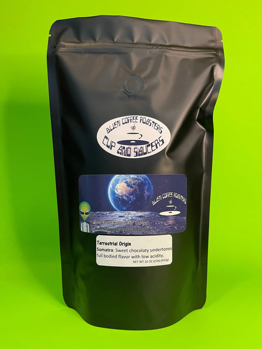 Delicious Sumatra coffee beans available in light, medium, or dark roast profiles.